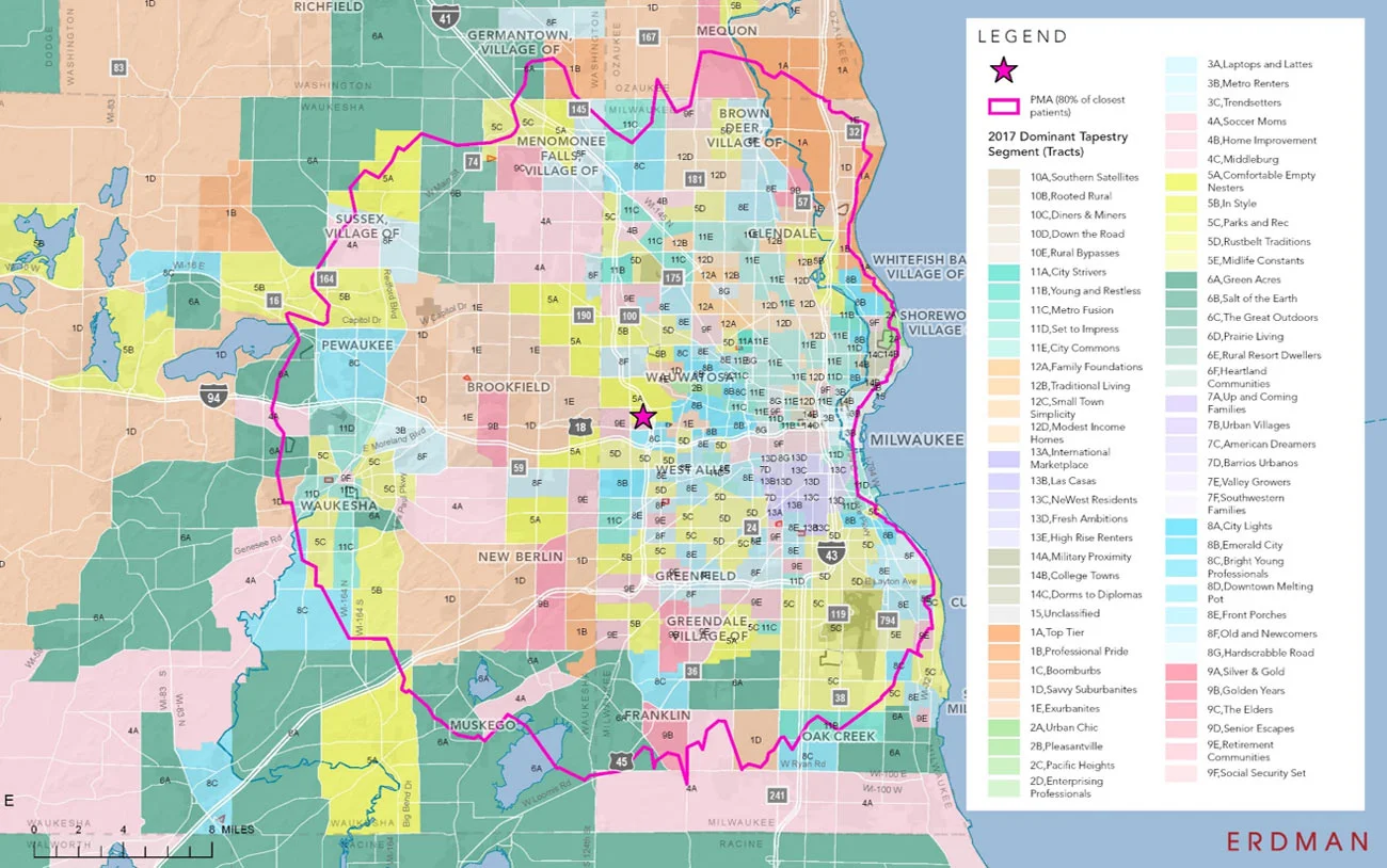 map showing retail space